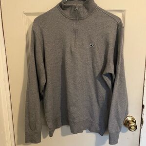Vineyard Vines Men's Heather Gray Zip-Up Sweater